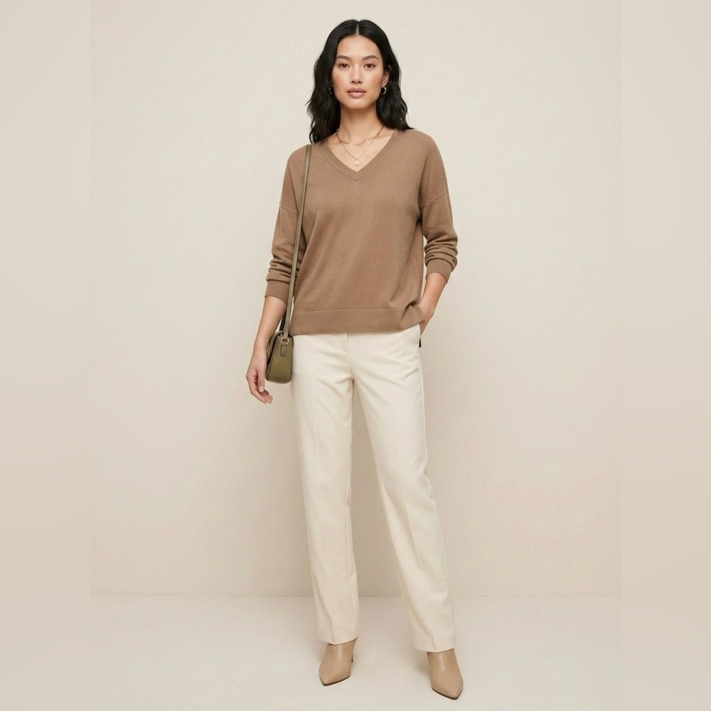 Weekend MaxMara Camel V-Neck Sweater | Size L